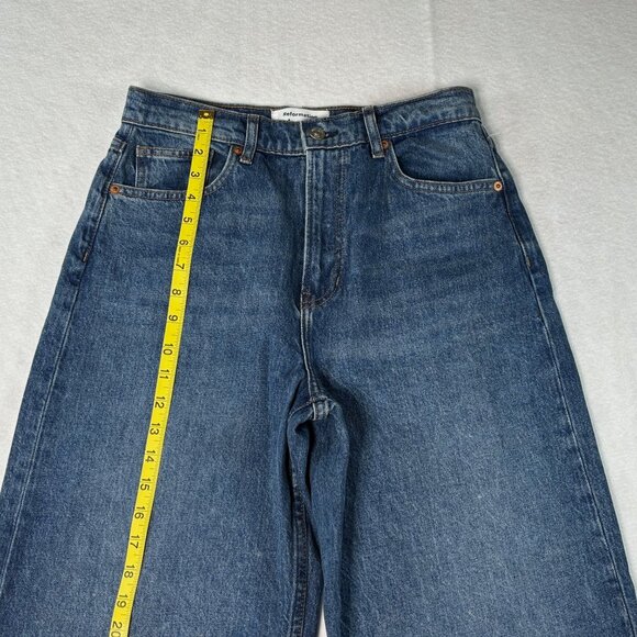 Reformation Cary High Rise Slouchy Wide Leg Jeans Women's Size 27 Medium Wash - Picture 5 of 15